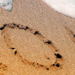 Foto com o nÃºmero 2015 escrito na areia da orla do mar. Imagem do blog da Pousada dos Sonhos, JurerÃª, FlorianÃ³polis.