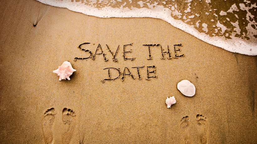 imagem save the date temático na praia
