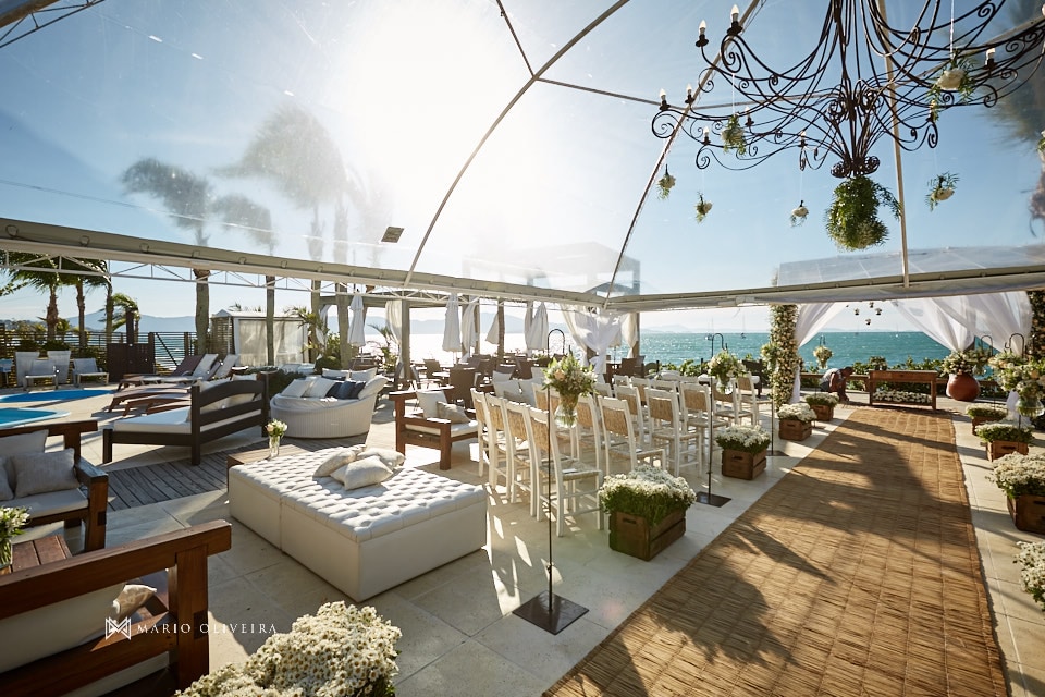 espaço para casamento na praia de Jurerê