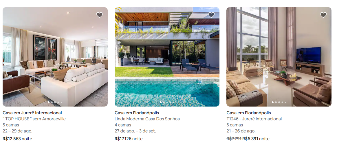 Opções de airbnbs em Jurerê Internacional