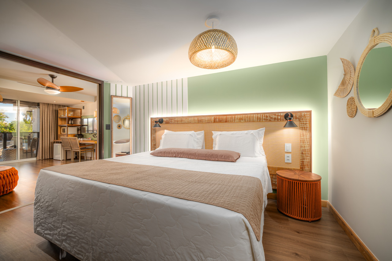 imagem do quarto de casal do Apartamento 1 Quarto Luxo da Pousada dos Sonhos